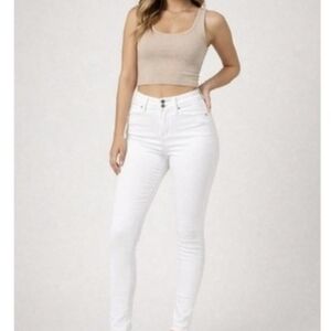 YMI Women's Crisp White Skinny Jeans